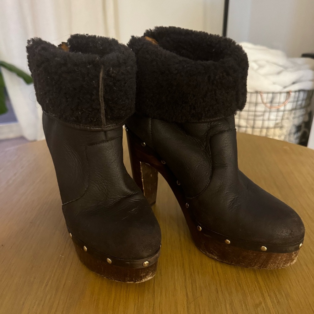 Elie Tahari Heeled Shearling Boots